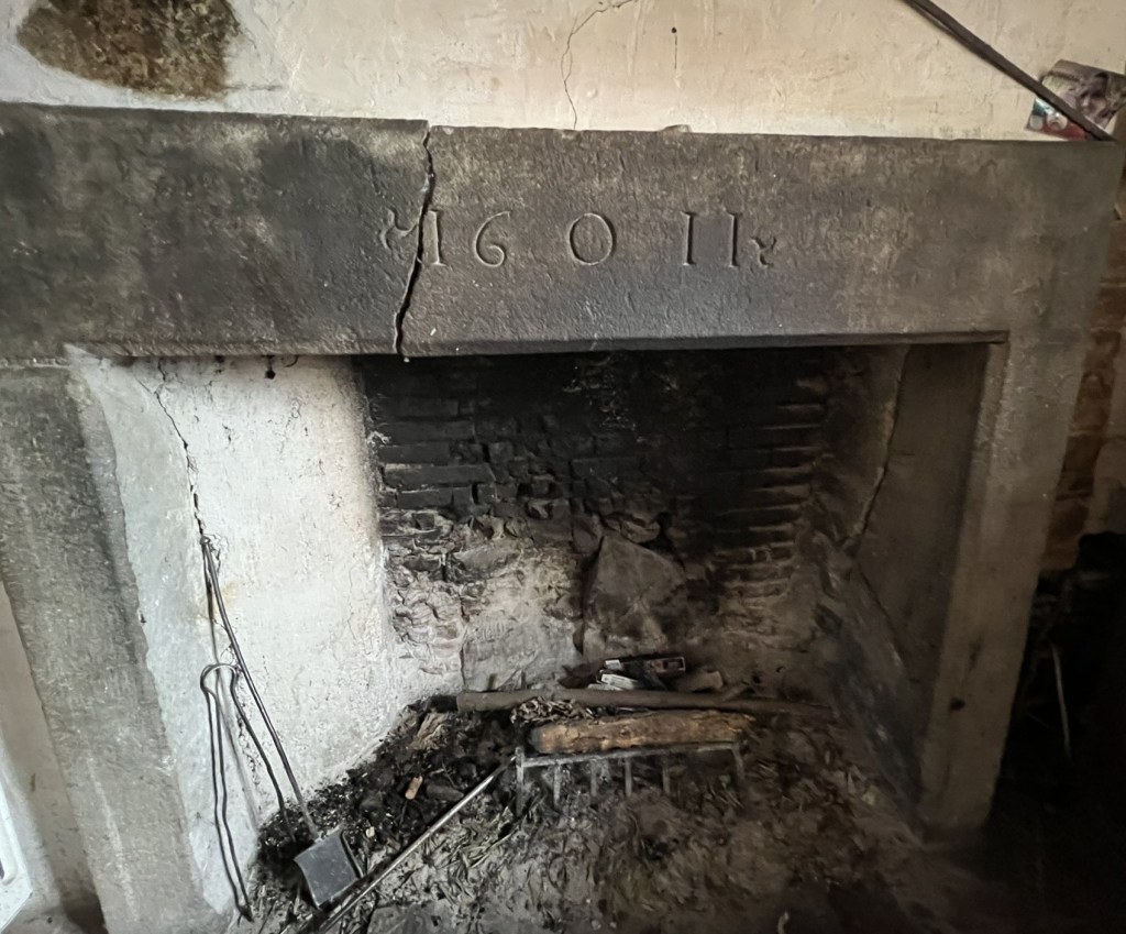Historic fireplace at Palazzetto